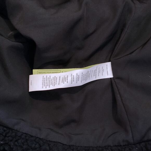 MPG Sherpa Teddy Fleece Full Zip Crop Hoodie Jacket BLACK Large NWT - Picture 9 of 13